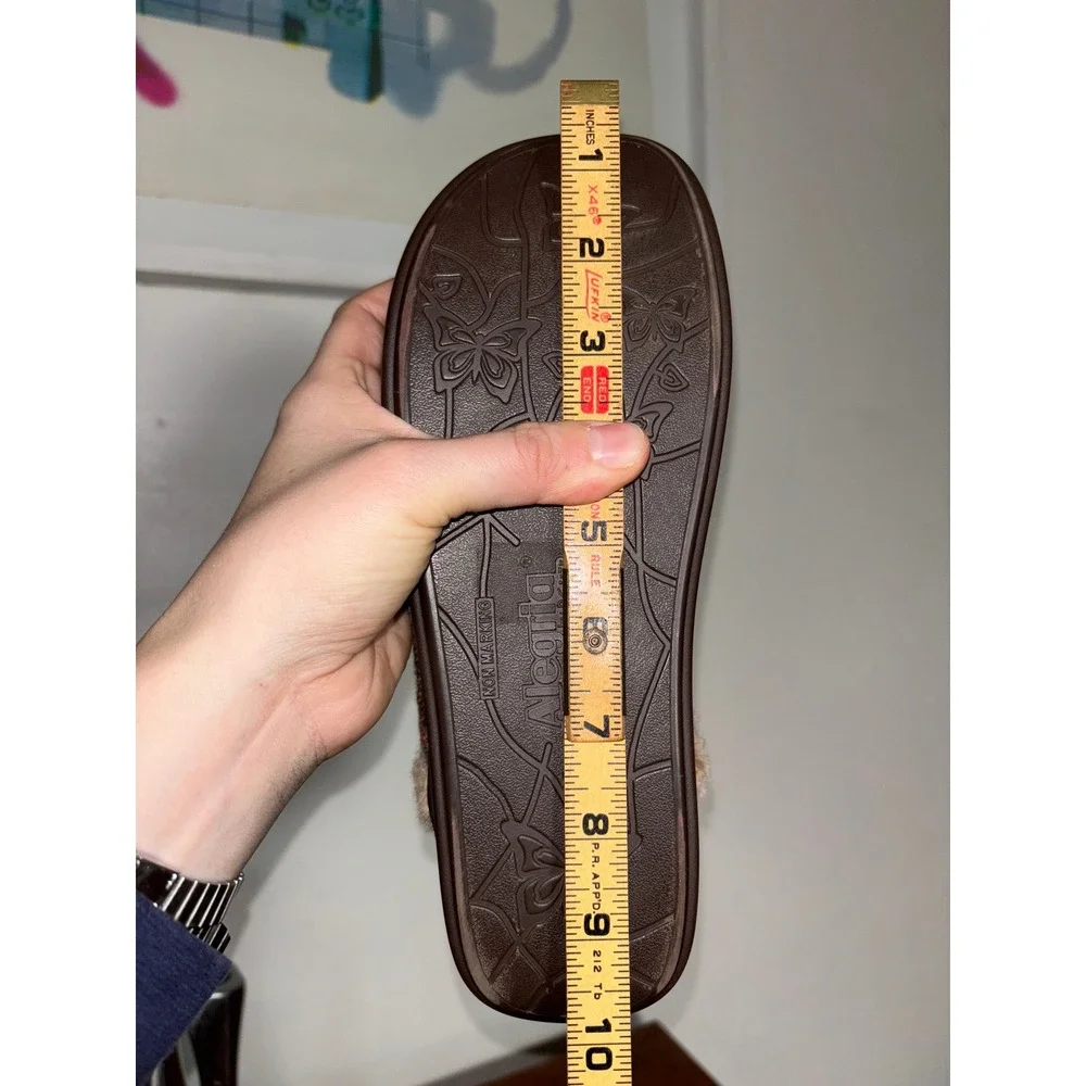 Alegria Slipper Shoes Womens 8 Brown Plaid Faux Fur Lined Slip Resistant Comfort - Picture 7 of 8